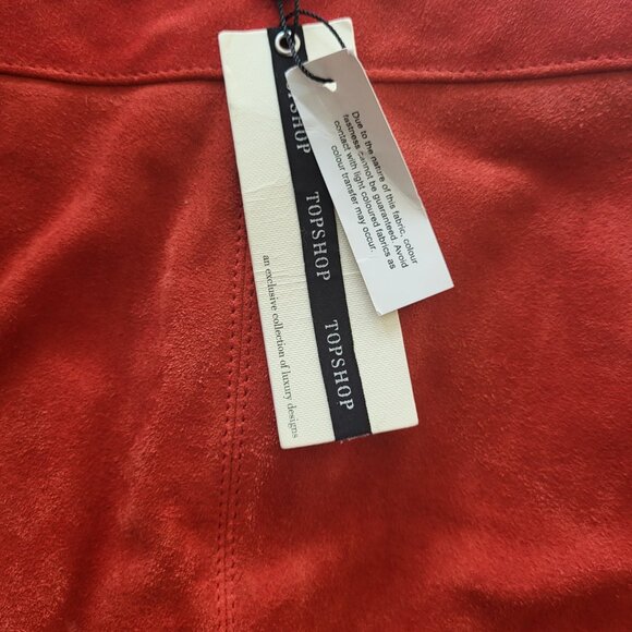 Topshop red orange leather skirt - Picture 7 of 7